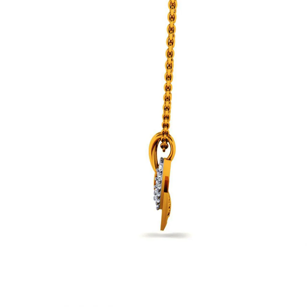 18KT (585) Yellow Gold And Diamond Pendant For Women - Image 7