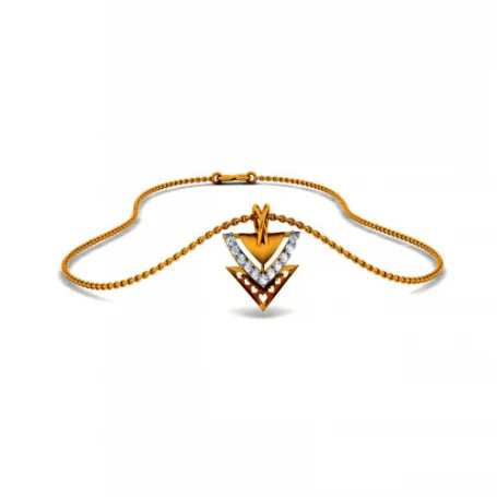 18KT (585) Yellow Gold And Diamond Pendant For Women - Image 8