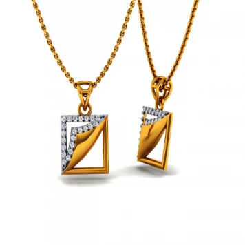 18KT (585) Yellow Gold And Diamond Pendant For Women - Image 3