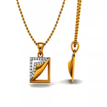18KT (585) Yellow Gold And Diamond Pendant For Women - Image 4