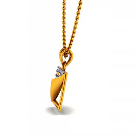 18KT (585) Yellow Gold And Diamond Pendant For Women - Image 7