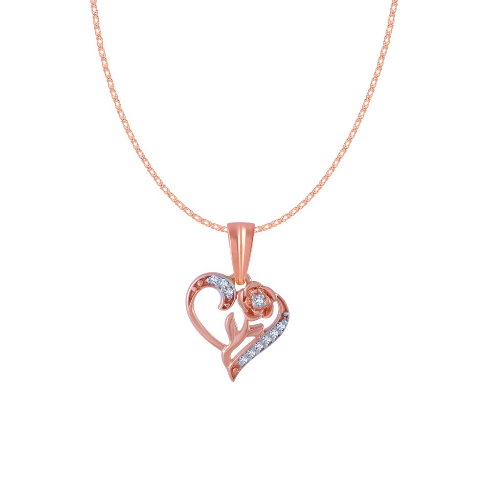 18KT (750) Rose Gold And Diamond Pendant For Women
