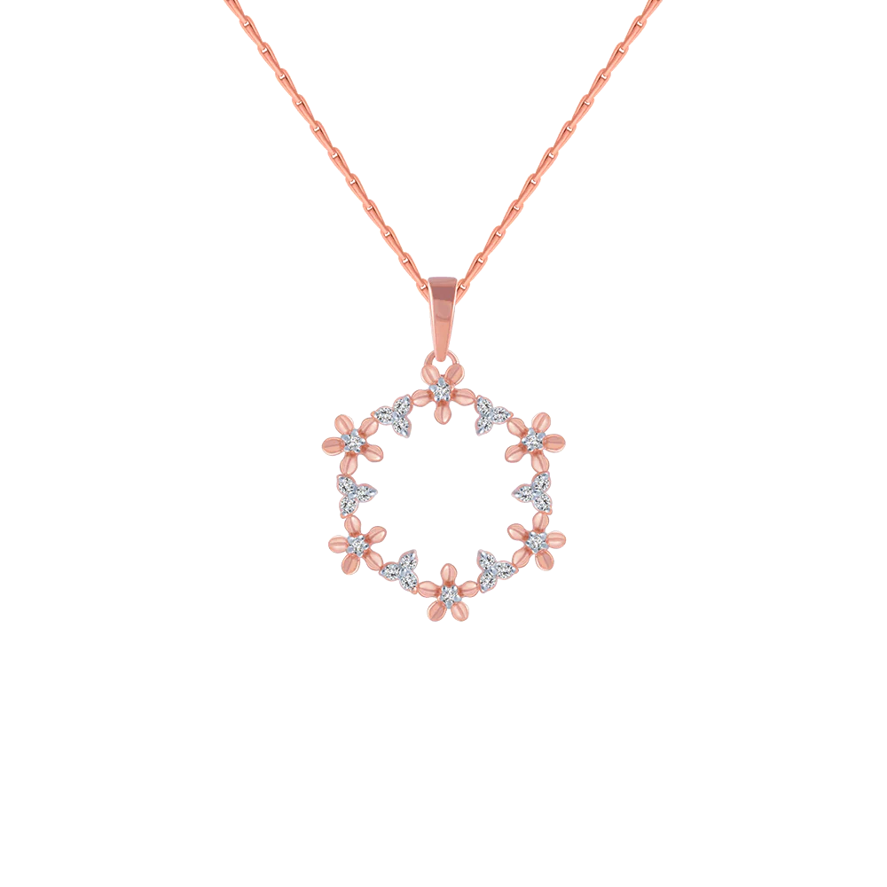 18KT (750) Rose Gold And Diamond Pendant For Women