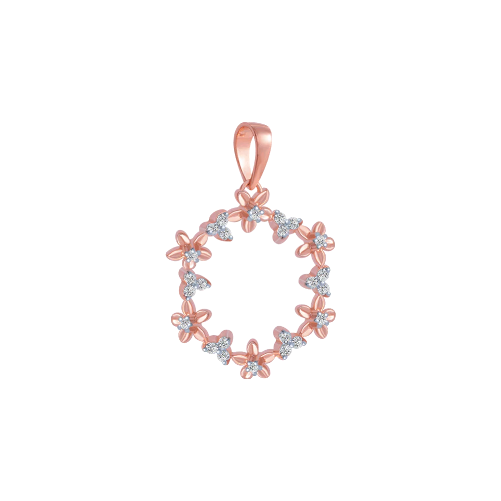 18KT (750) Rose Gold And Diamond Pendant For Women - Image 3