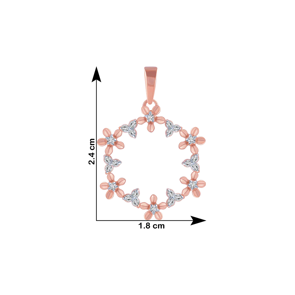 18KT (750) Rose Gold And Diamond Pendant For Women - Image 4