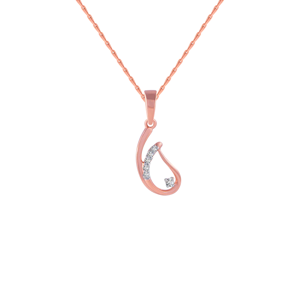 18KT (750) Rose Gold And Diamond Pendant For Women