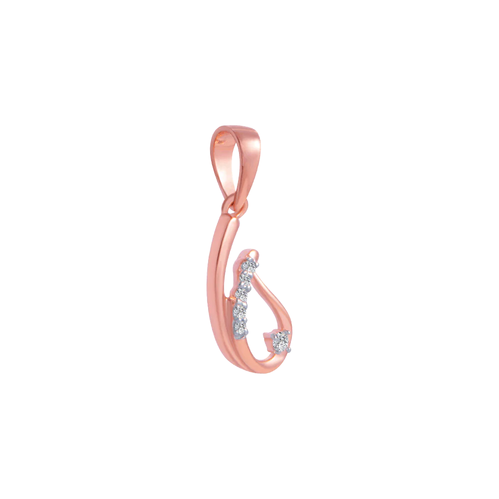 18KT (750) Rose Gold And Diamond Pendant For Women - Image 3