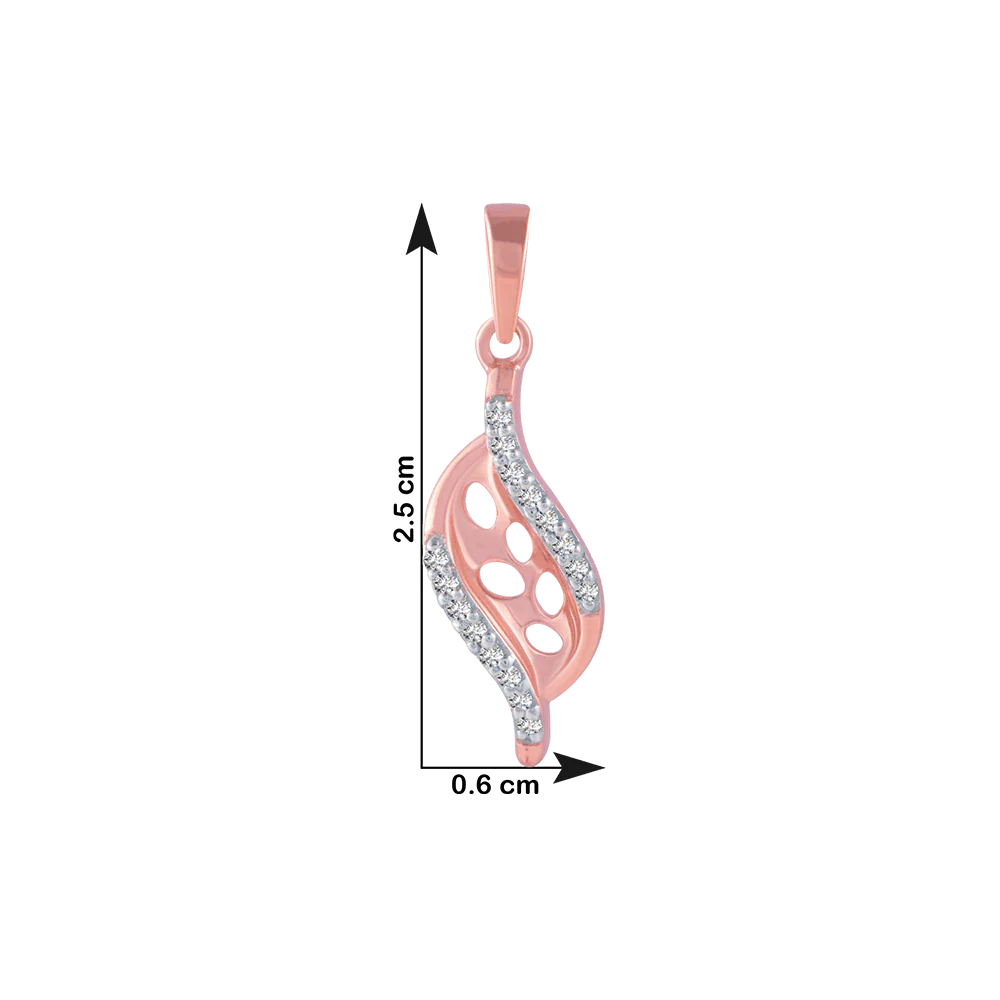 18KT (750) Rose Gold And Diamond Pendant For Women - Image 3