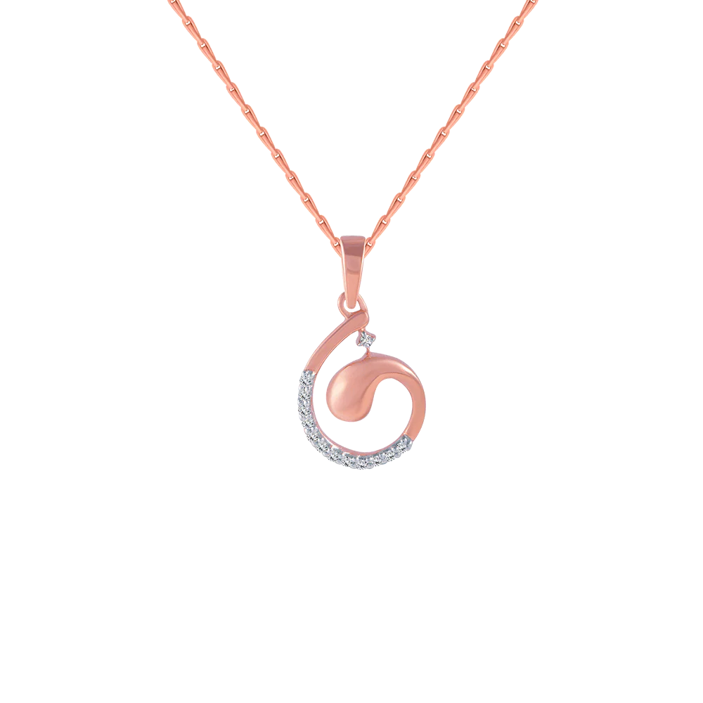 18KT (750) Rose Gold And Diamond Pendant For Women