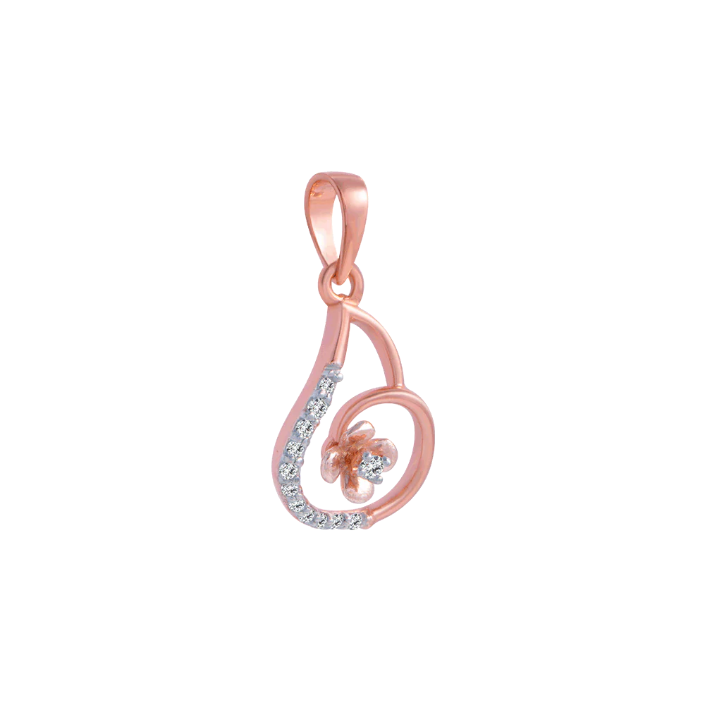 18KT (750) Rose Gold And Diamond Pendant For Women - Image 3