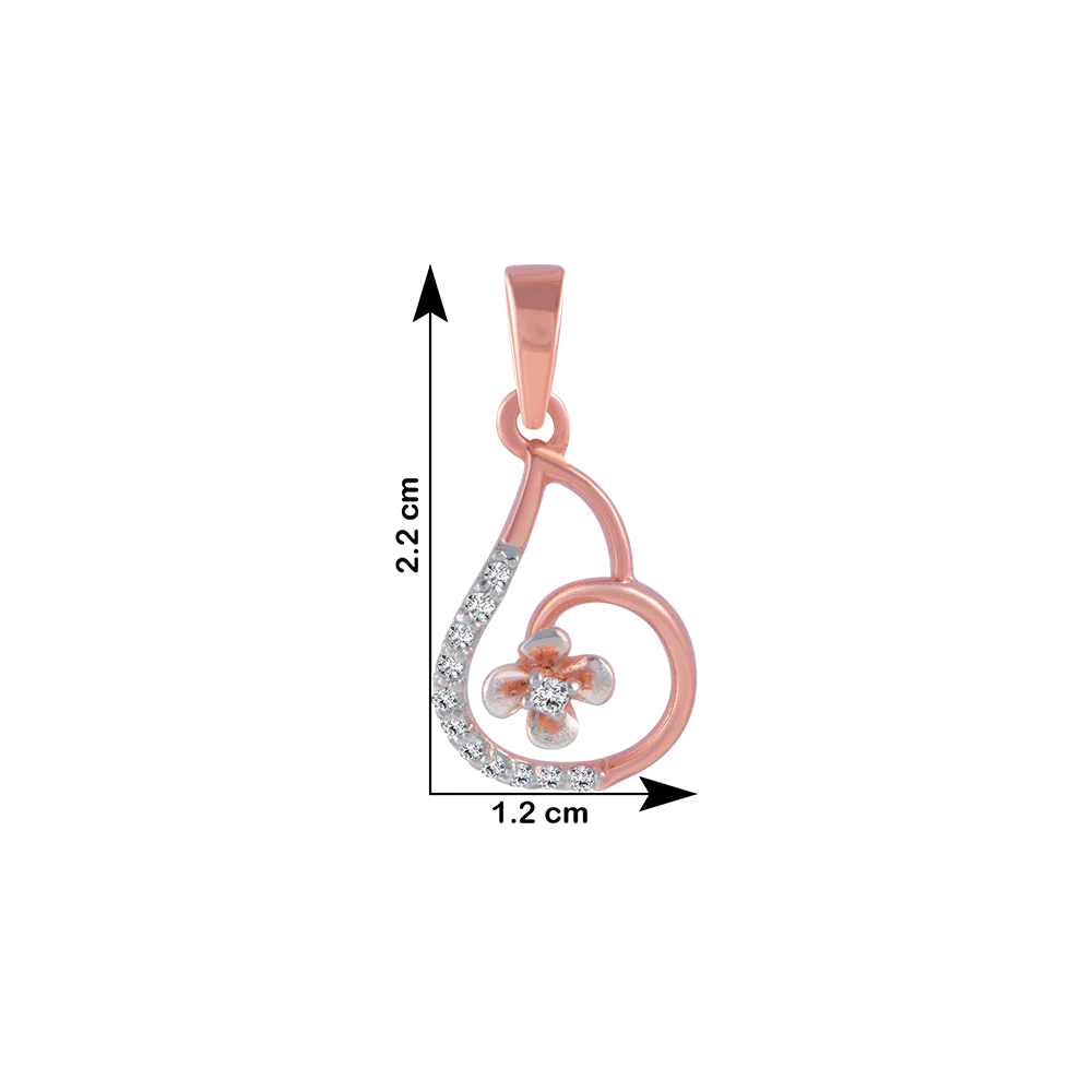 18KT (750) Rose Gold And Diamond Pendant For Women - Image 4