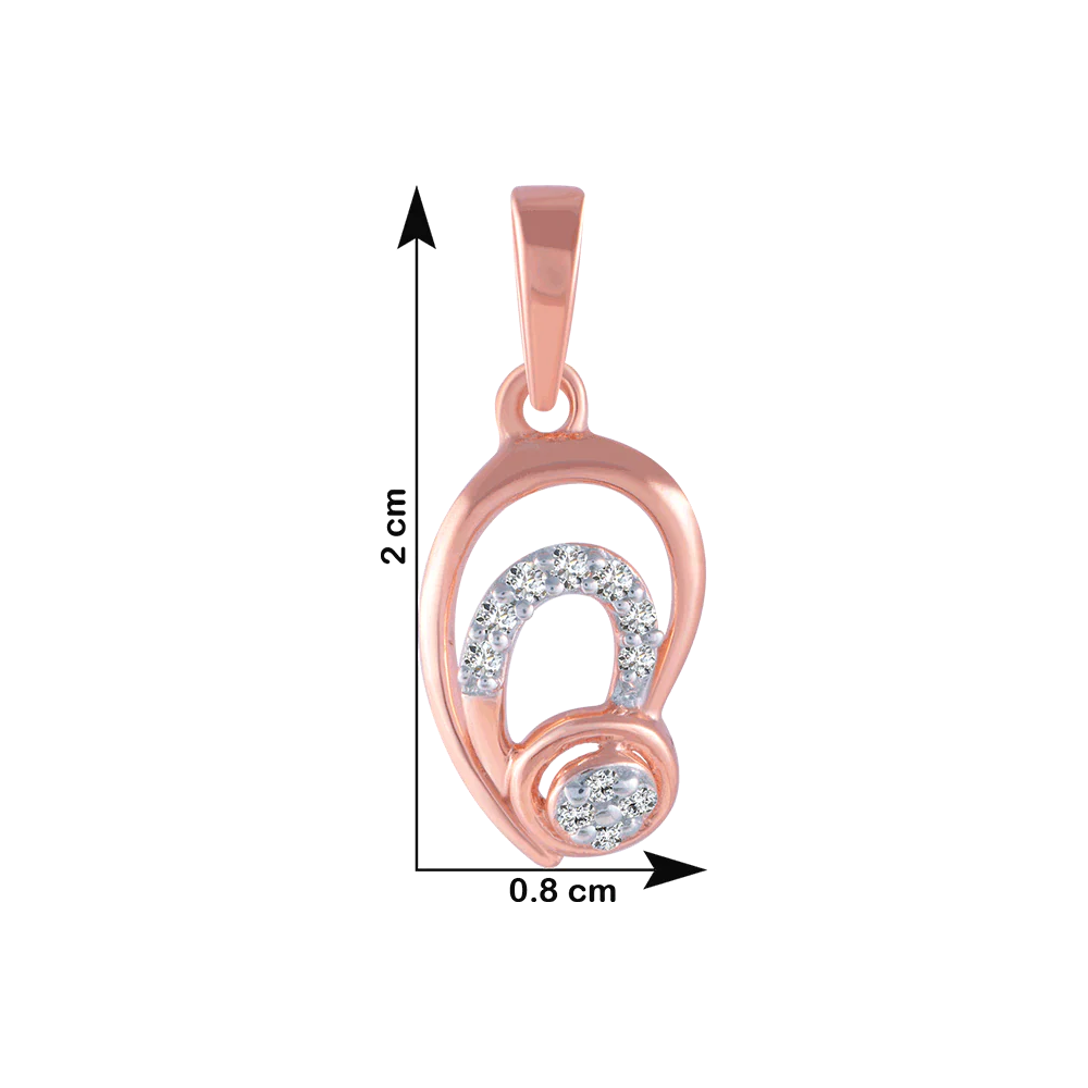18KT (750) Rose Gold And Diamond Pendant For Women - Image 4