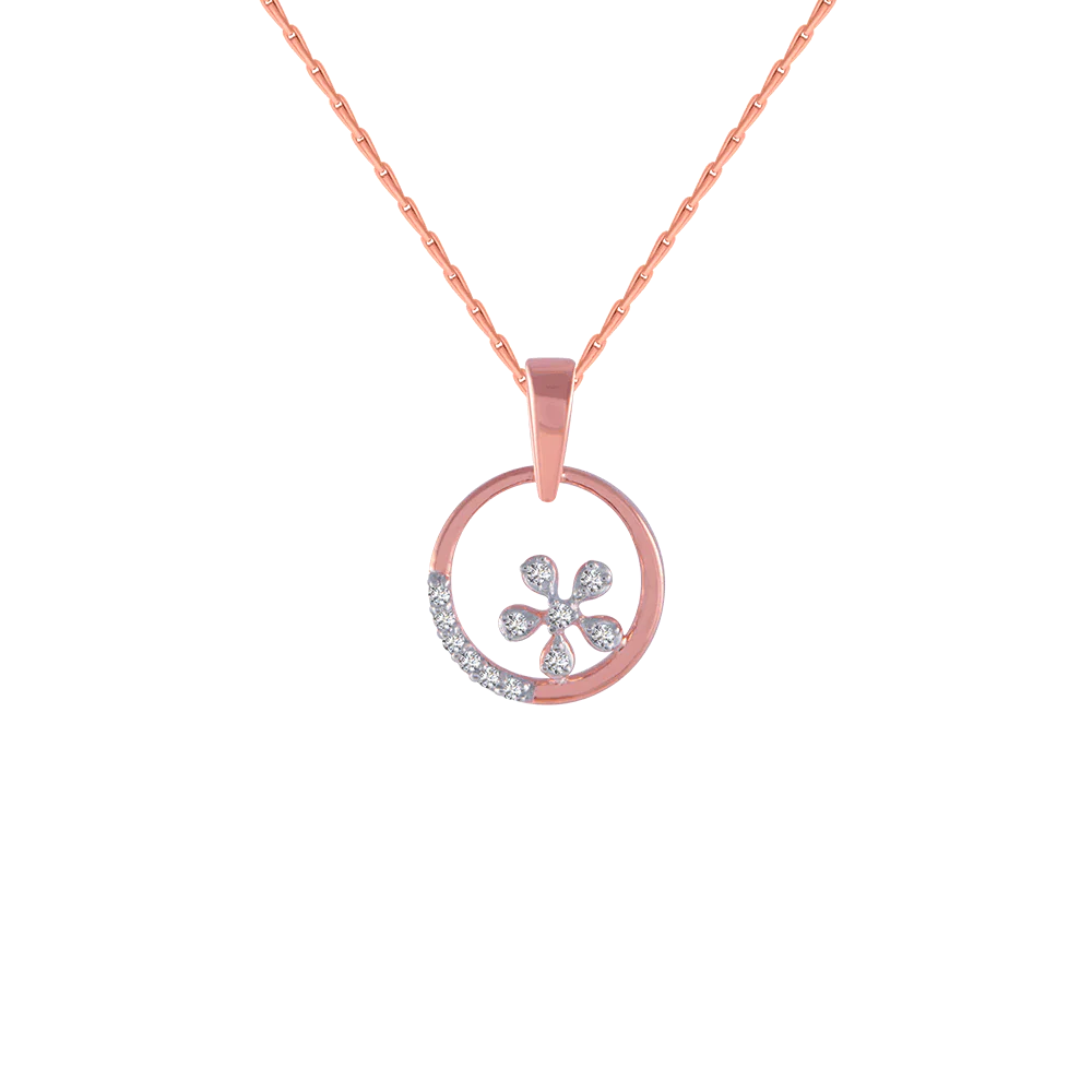 18KT (750) Rose Gold And Diamond Pendant For Women