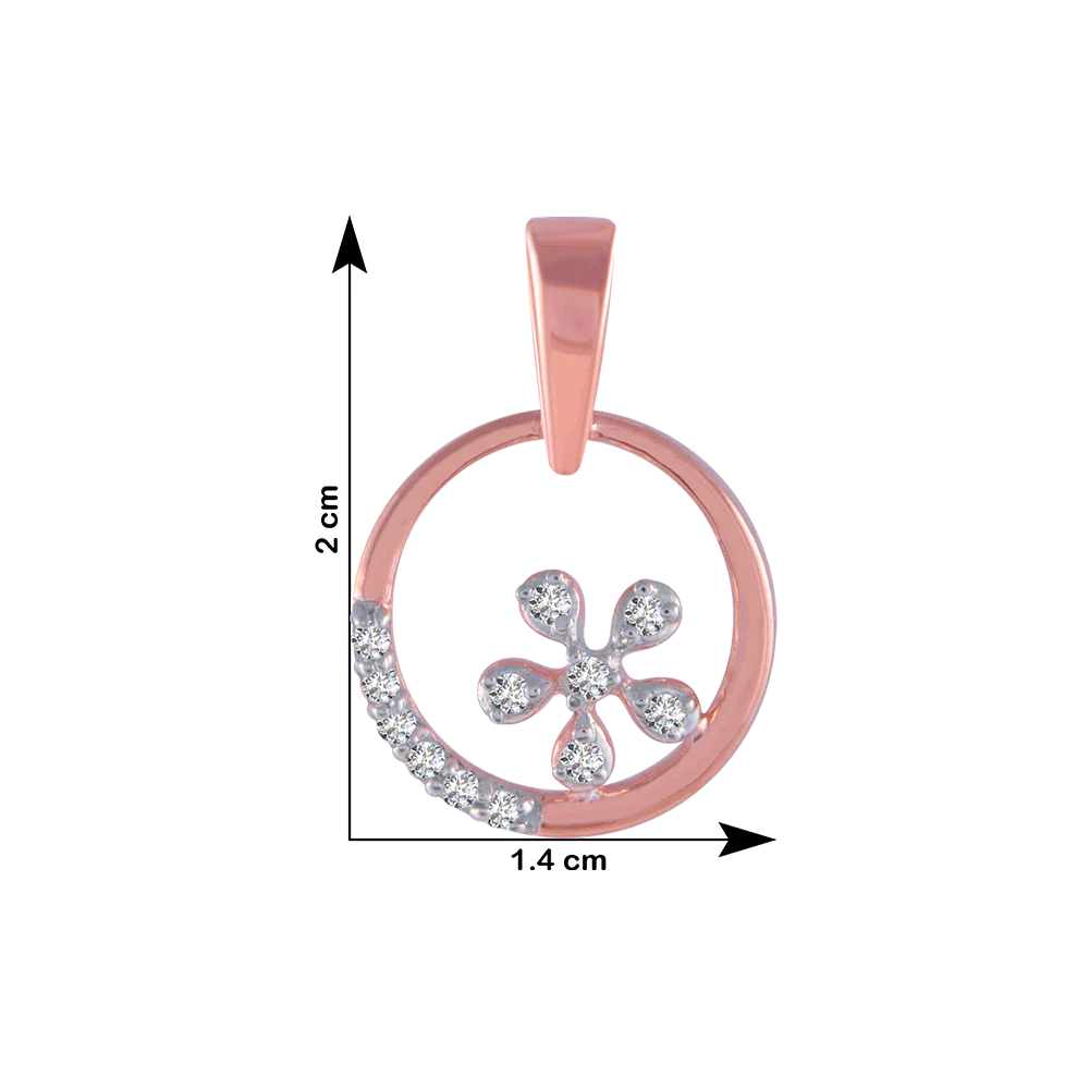 18KT (750) Rose Gold And Diamond Pendant For Women - Image 4