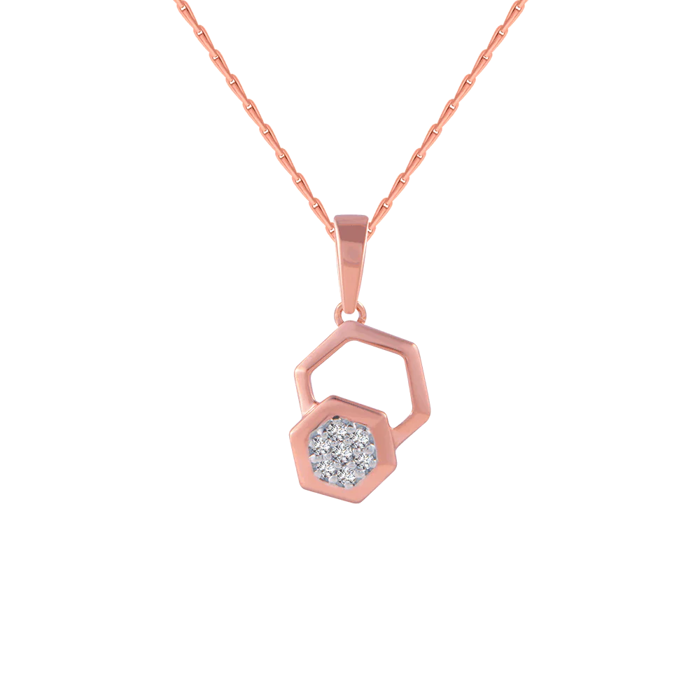 18KT (750) Rose Gold And Diamond Pendant For Women