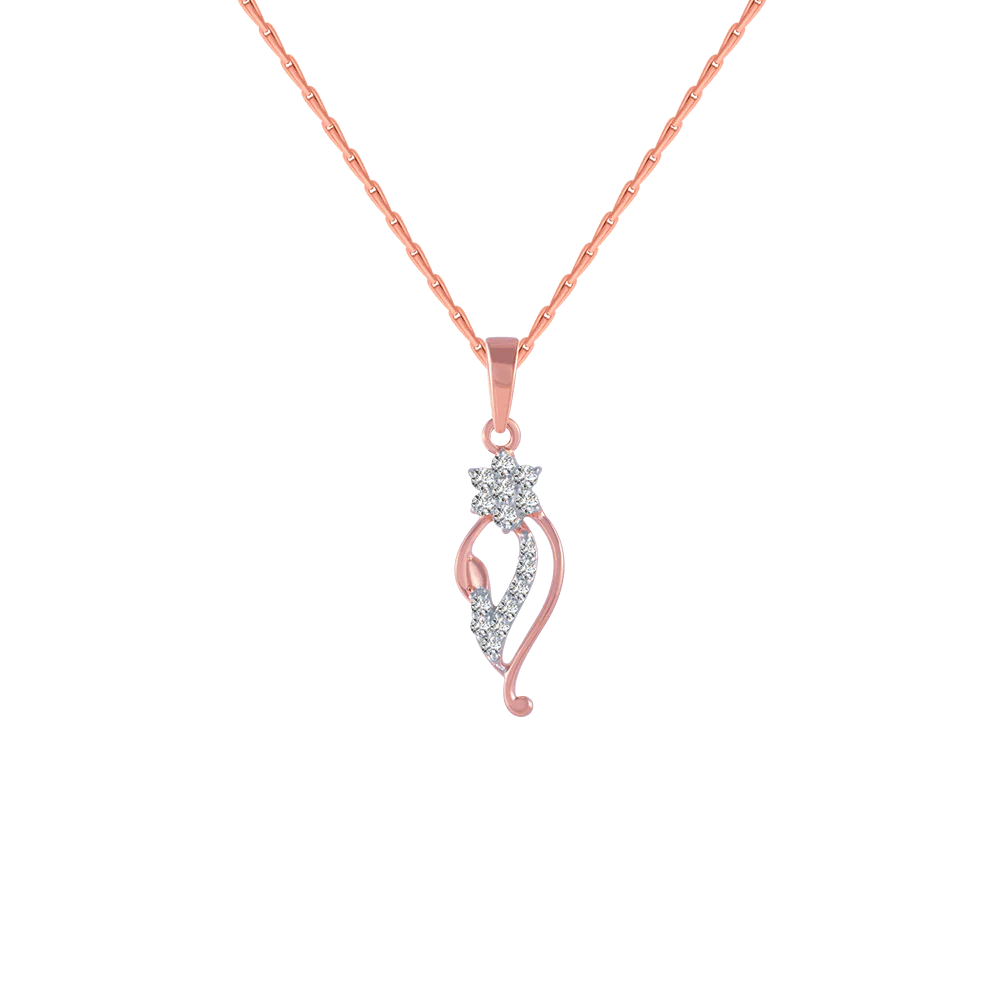 18KT (750) Rose Gold And Diamond Pendant For Women