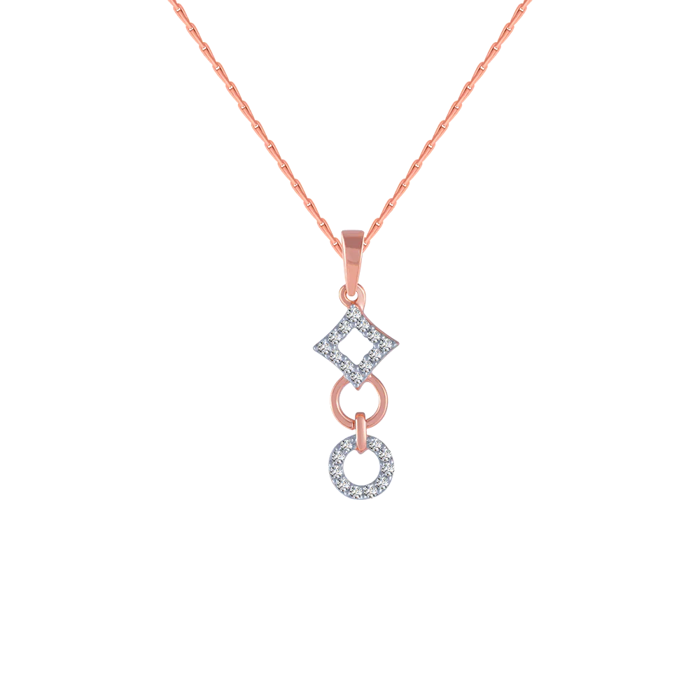 18KT (750) Rose Gold And Diamond Pendant For Women
