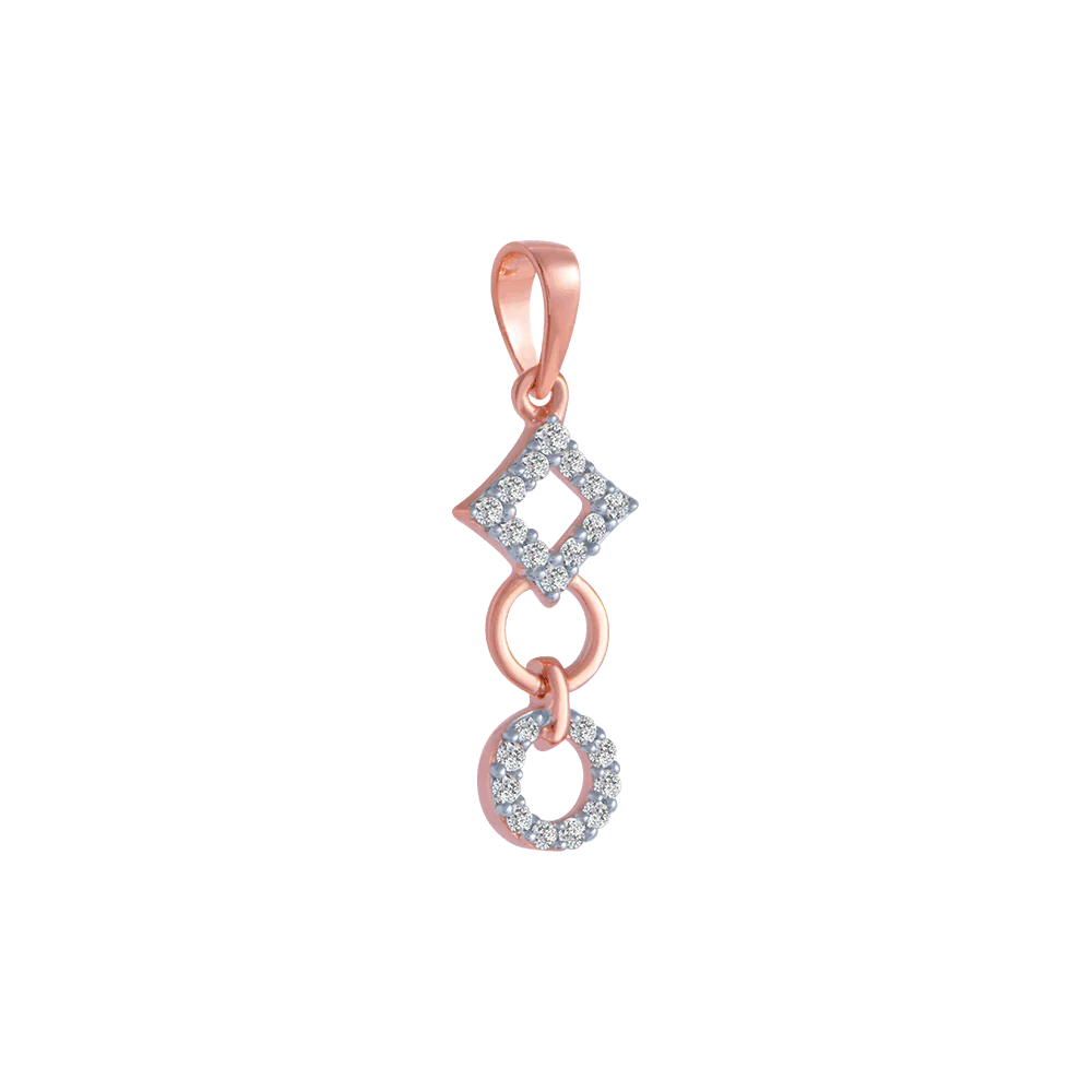 18KT (750) Rose Gold And Diamond Pendant For Women - Image 3