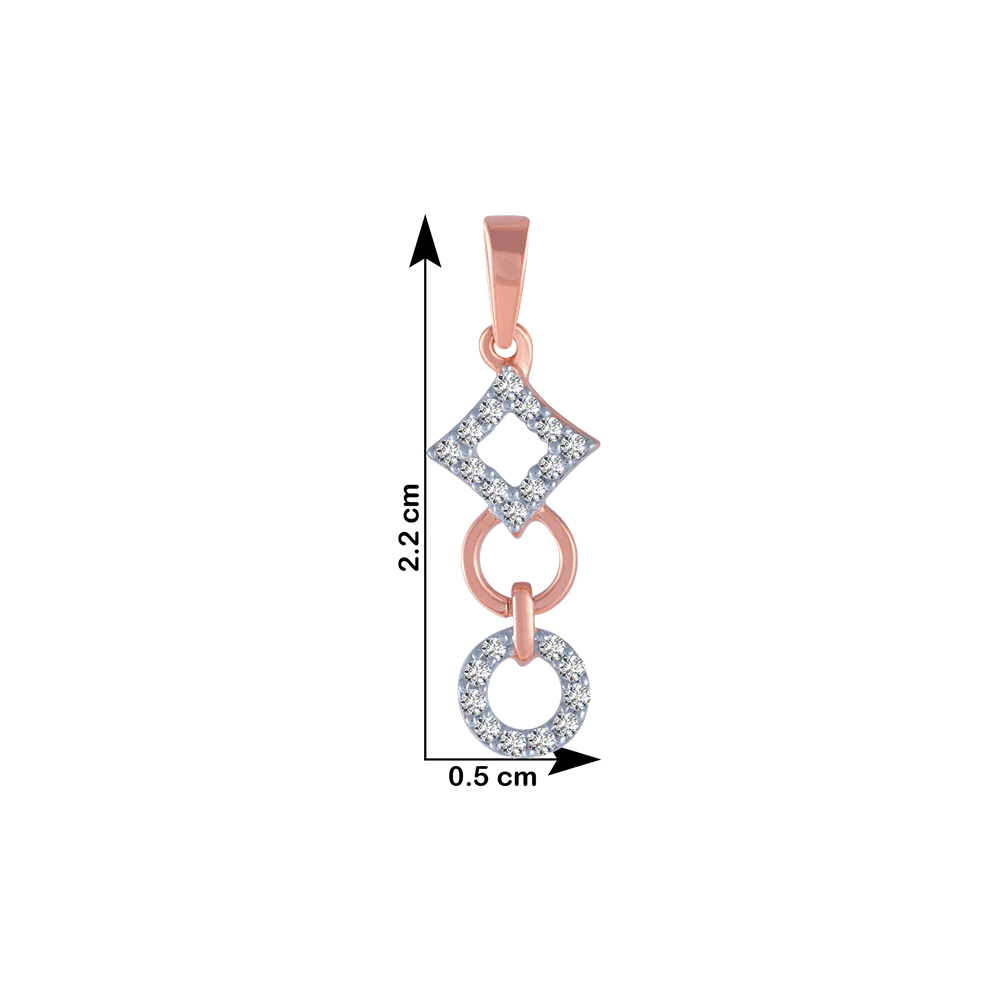 18KT (750) Rose Gold And Diamond Pendant For Women - Image 4