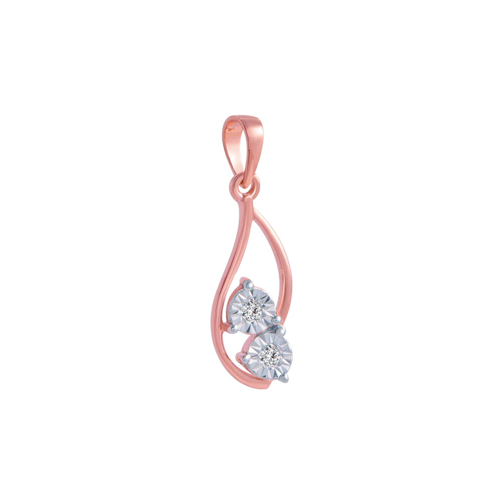 18KT (750) Rose Gold And Diamond Pendant For Women - Image 3