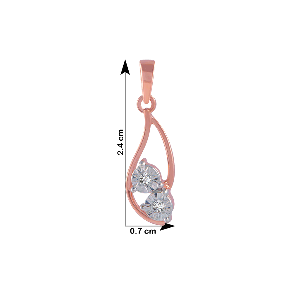 18KT (750) Rose Gold And Diamond Pendant For Women - Image 4