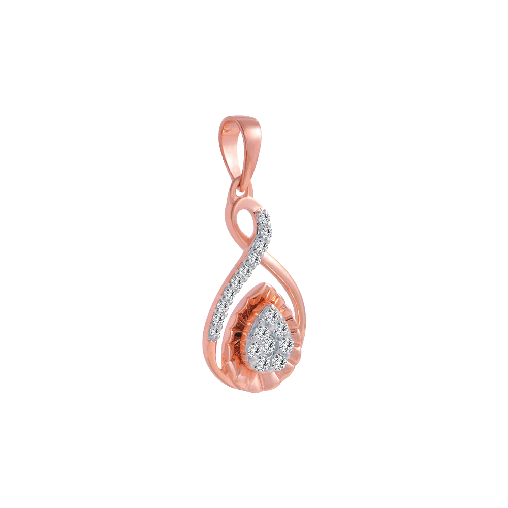 18KT (750) Rose Gold And Diamond Pendant For Women - Image 3