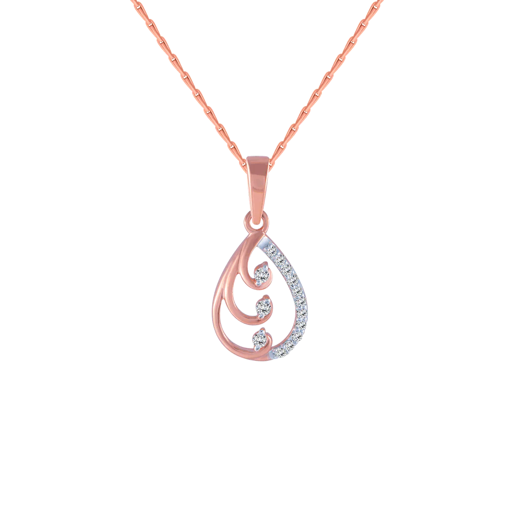 18KT (750) Rose Gold And Diamond Pendant For Women