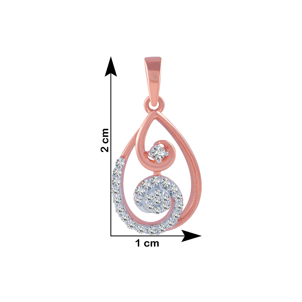 18KT (750) Rose Gold And Diamond Pendant For Women - Image 4