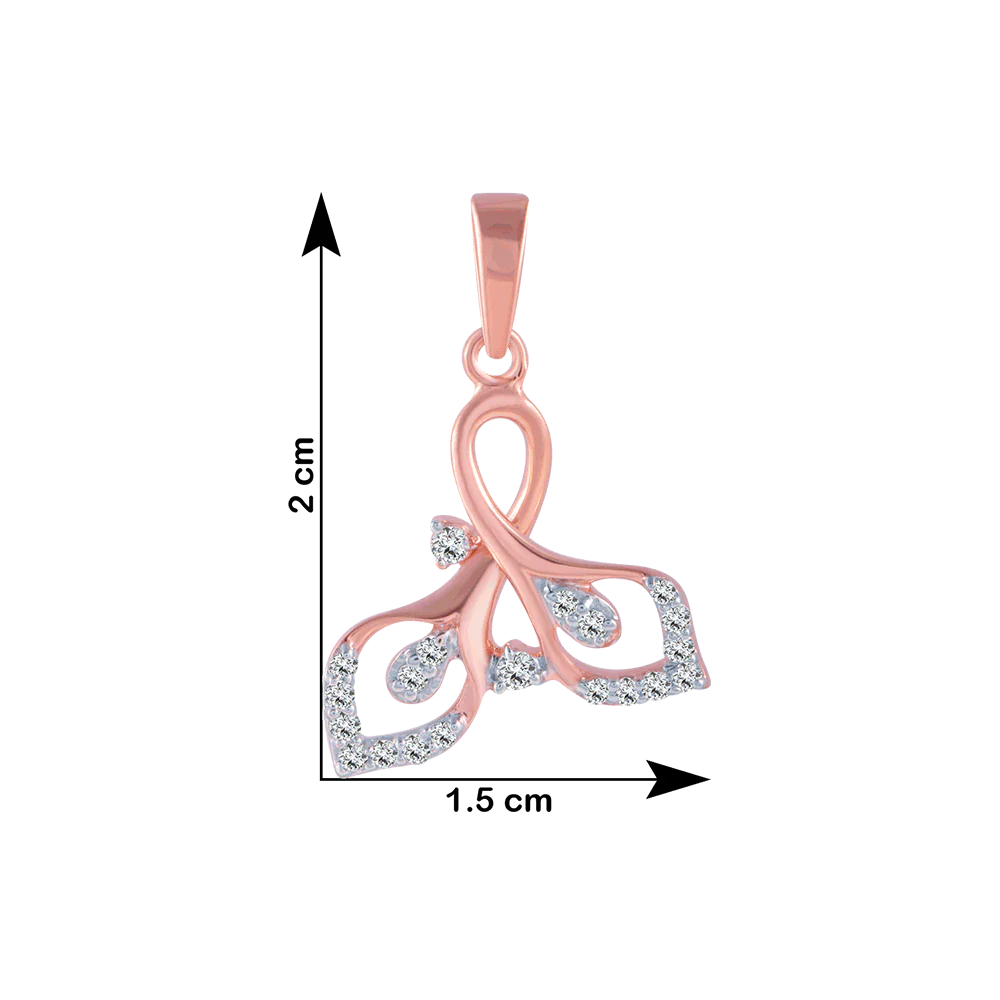 18KT (750) Rose Gold And Diamond Pendant For Women - Image 4