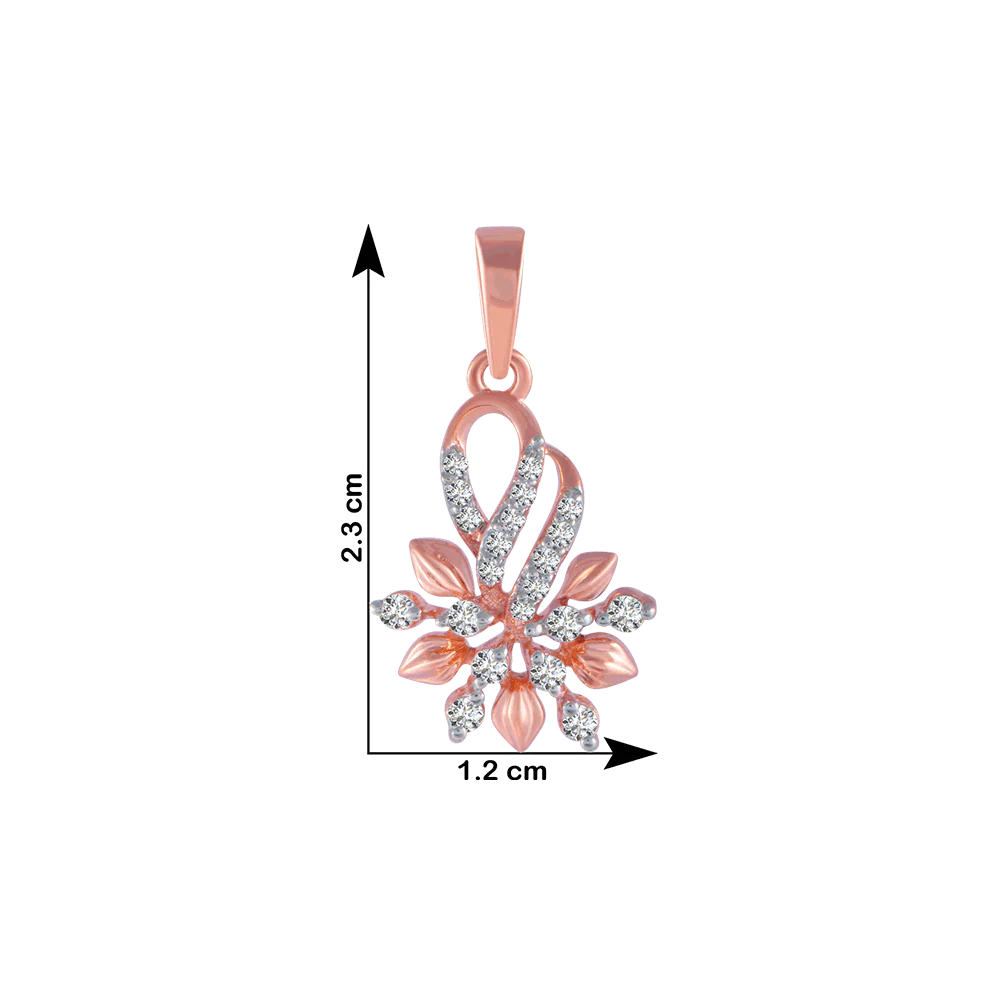 18KT (750) Rose Gold And Diamond Pendant For Women - Image 4