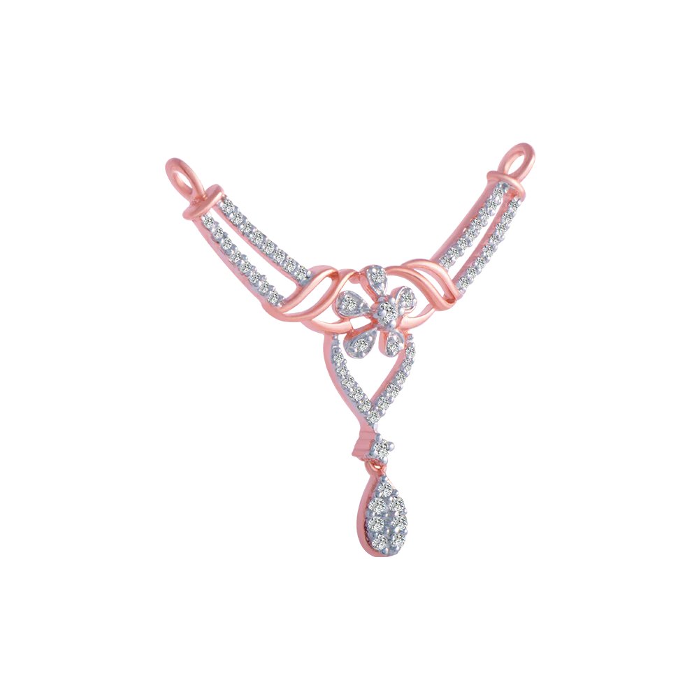 18KT (750) Rose Gold And Diamond Pendant For Women - Image 3