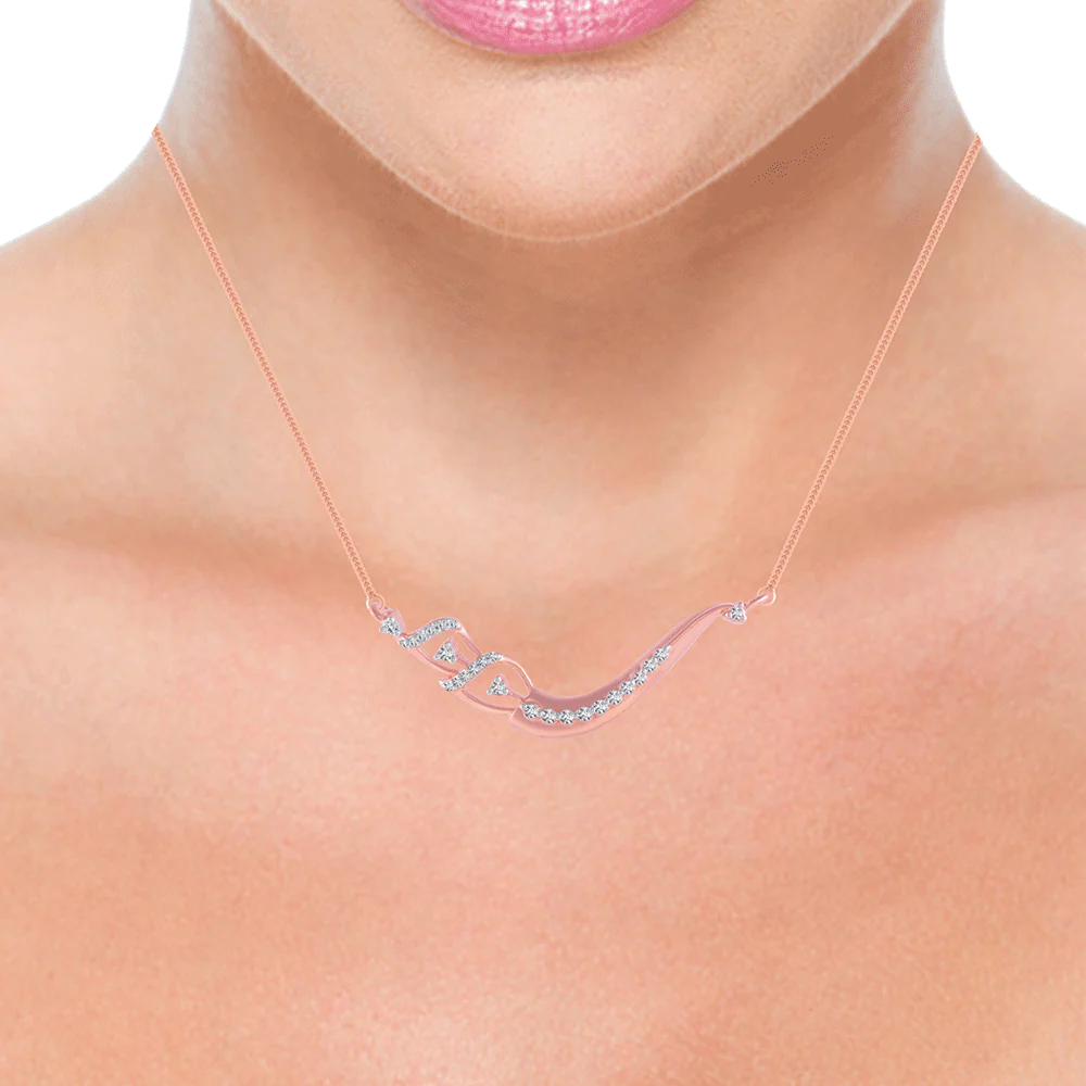 18KT (750) Rose Gold And Diamond Pendant For Women - Image 2