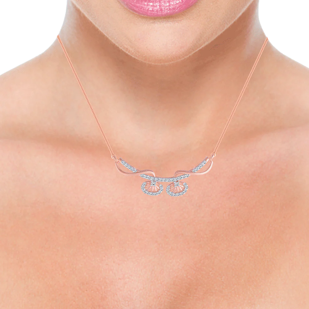 18KT (750) Rose Gold And Diamond Pendant For Women - Image 2