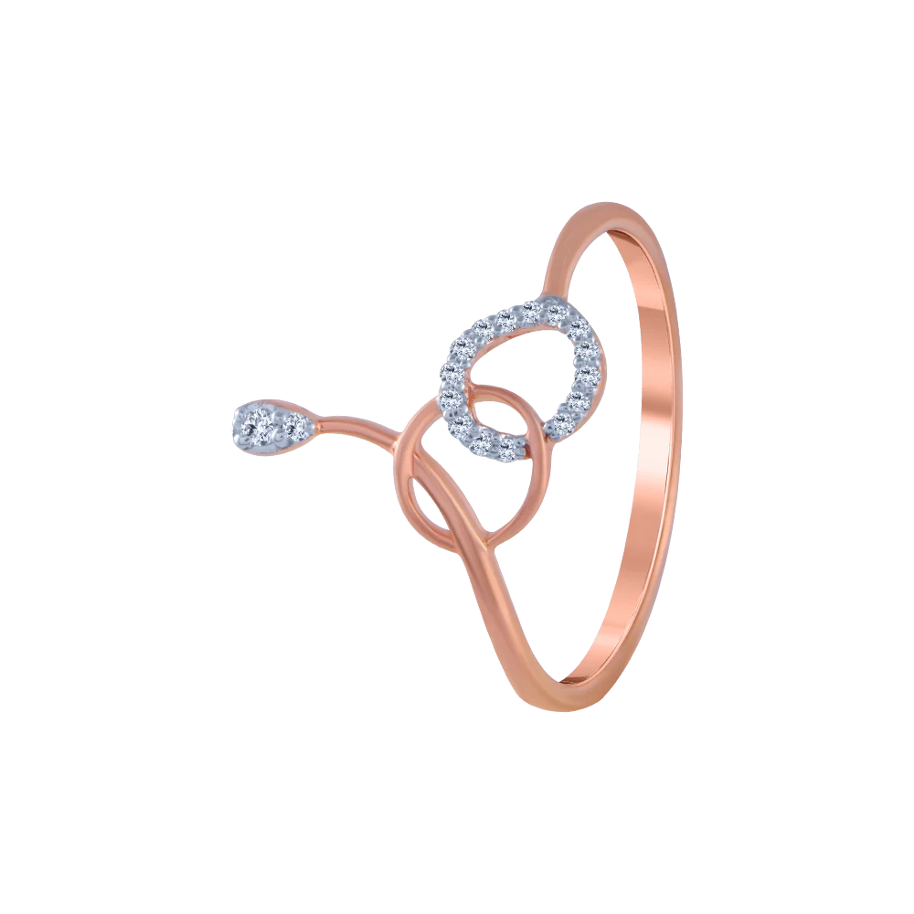 18KT (750) Rose Gold And Diamond Ring For Women