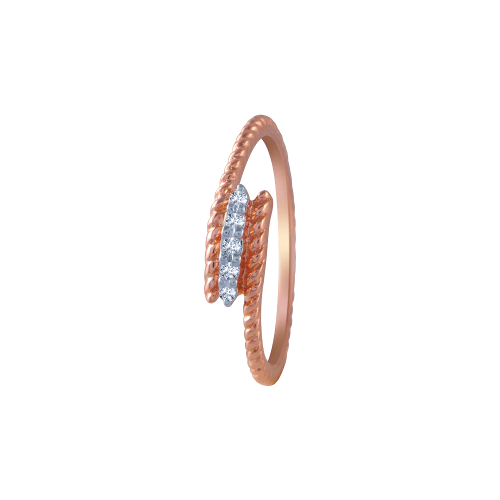 18KT (750) Rose Gold And Diamond Ring For Women