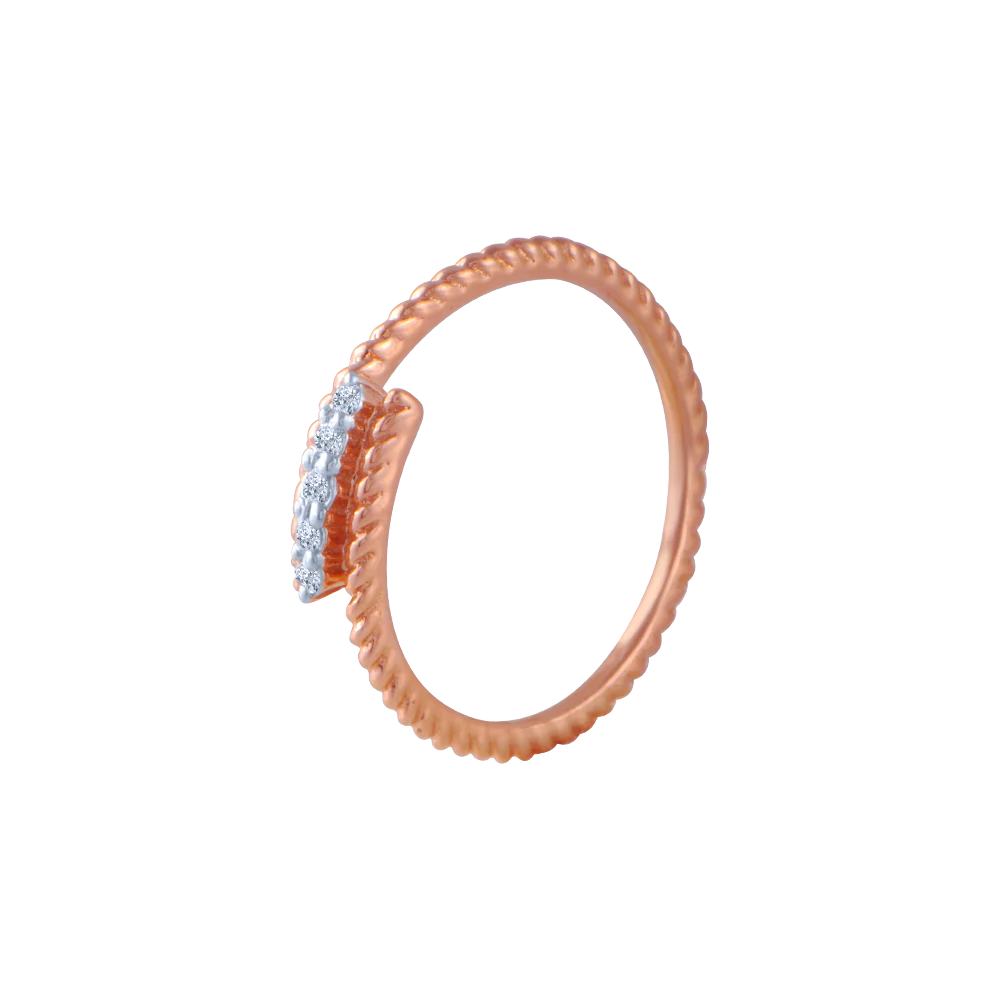 18KT (750) Rose Gold And Diamond Ring For Women - Image 3