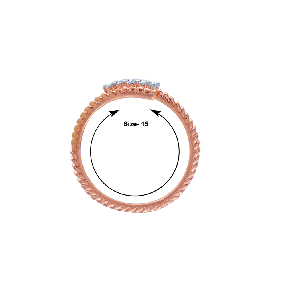 18KT (750) Rose Gold And Diamond Ring For Women - Image 4