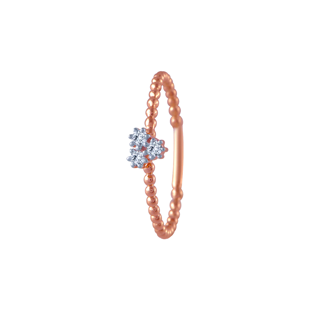 18KT (750) Rose Gold And Diamond Ring For Women