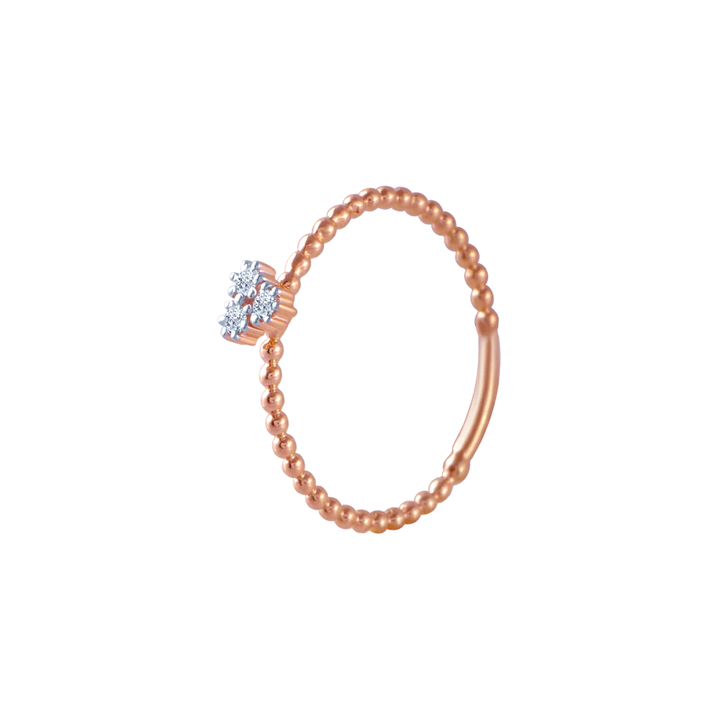 18KT (750) Rose Gold And Diamond Ring For Women - Image 3