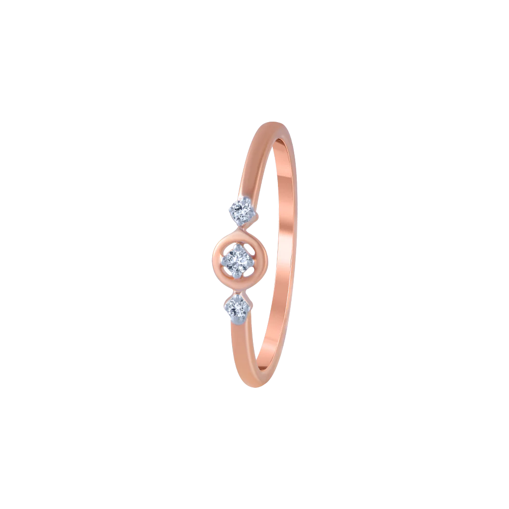18KT (750) Rose Gold And Diamond Ring For Women