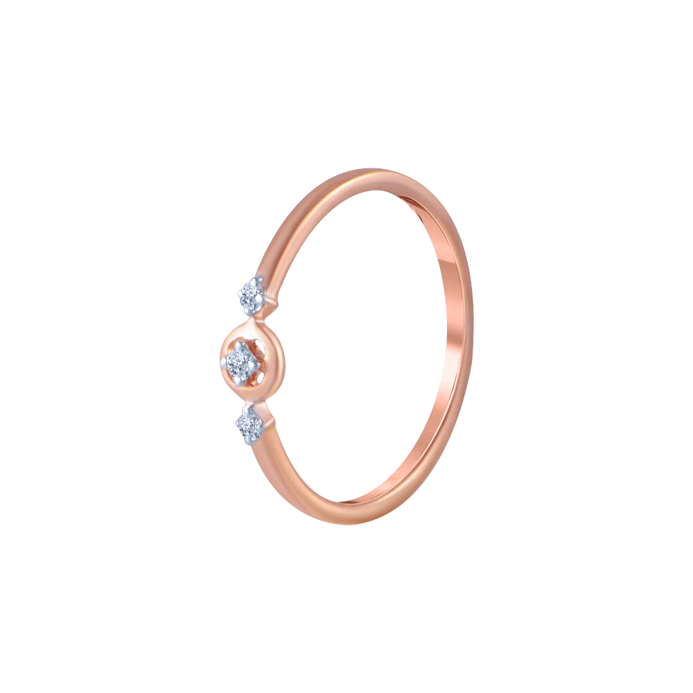 18KT (750) Rose Gold And Diamond Ring For Women - Image 3