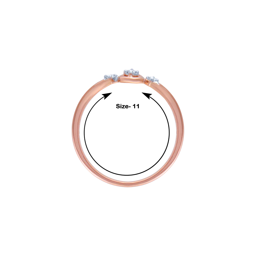 18KT (750) Rose Gold And Diamond Ring For Women - Image 4