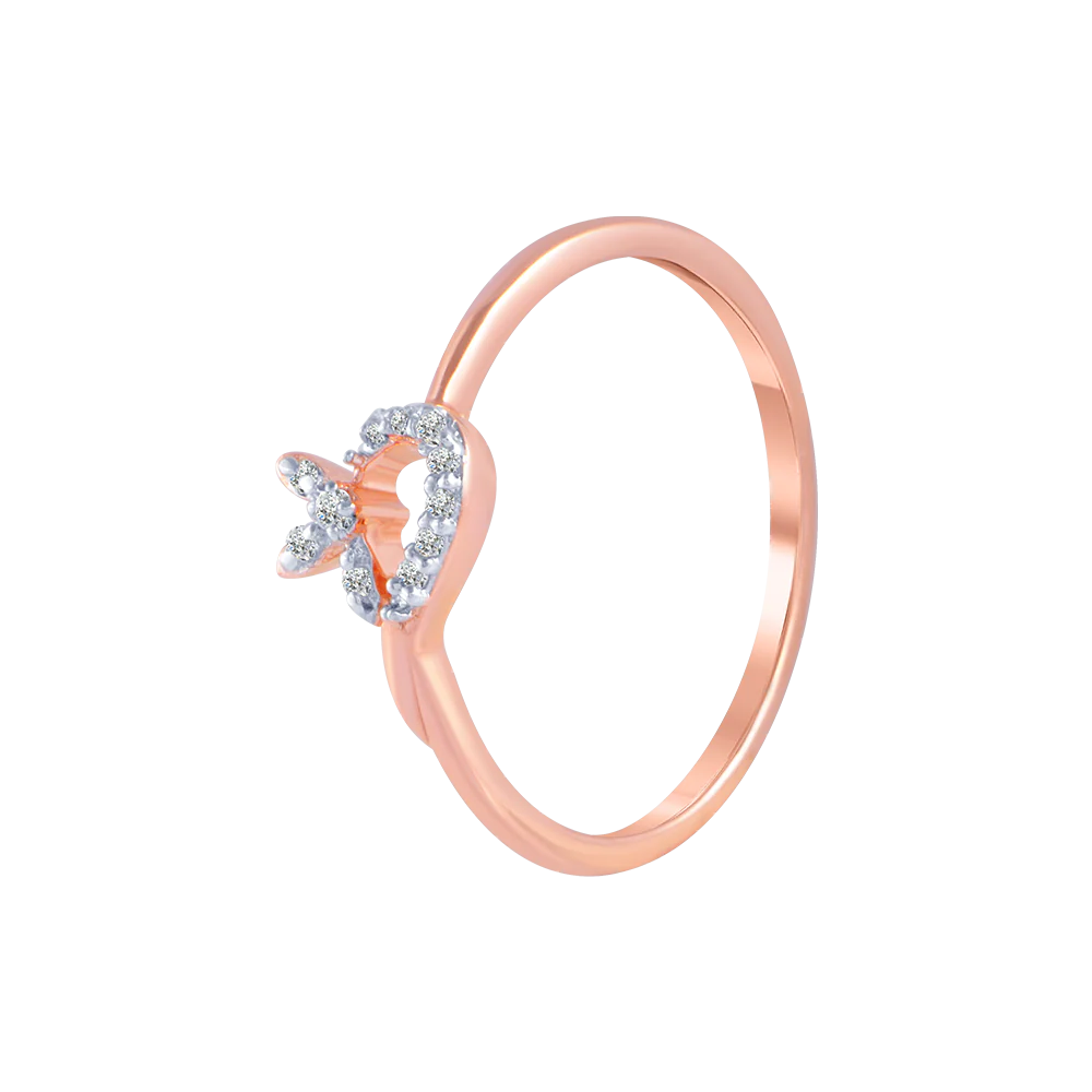 18KT (750) Rose Gold And Diamond Ring For Women - Image 2