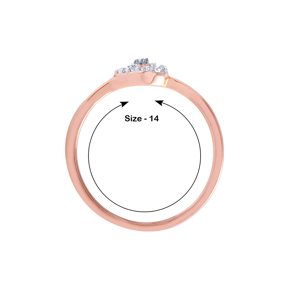 18KT (750) Rose Gold And Diamond Ring For Women - Image 5