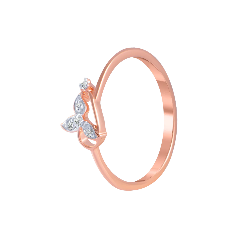 18KT (750) Rose Gold And Diamond Ring For Women - Image 2