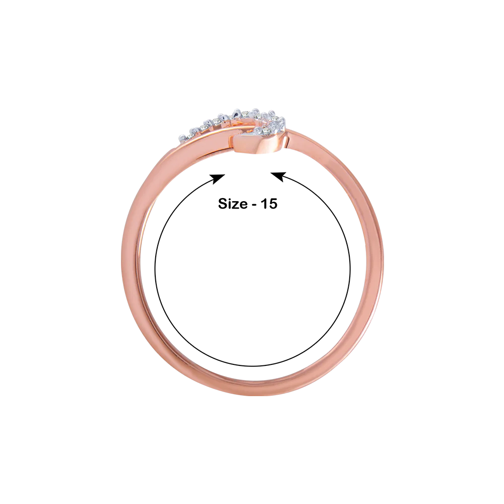18KT (750) Rose Gold And Diamond Ring For Women - Image 5