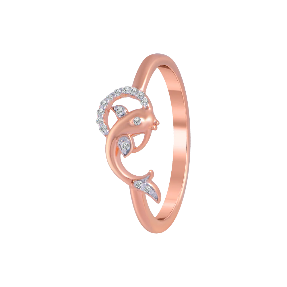 18KT (750) Rose Gold And Diamond Ring For Women