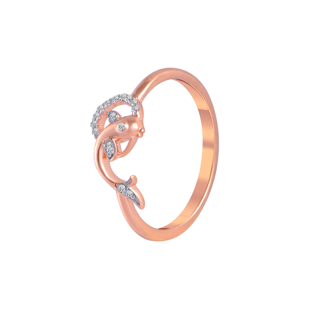 18KT (750) Rose Gold And Diamond Ring For Women - Image 2