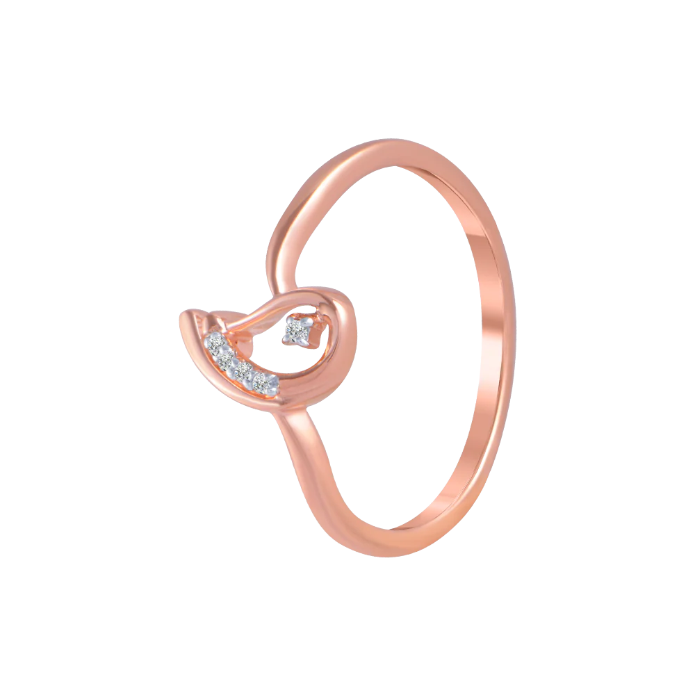 18KT (750) Rose Gold And Diamond Ring For Women - Image 2