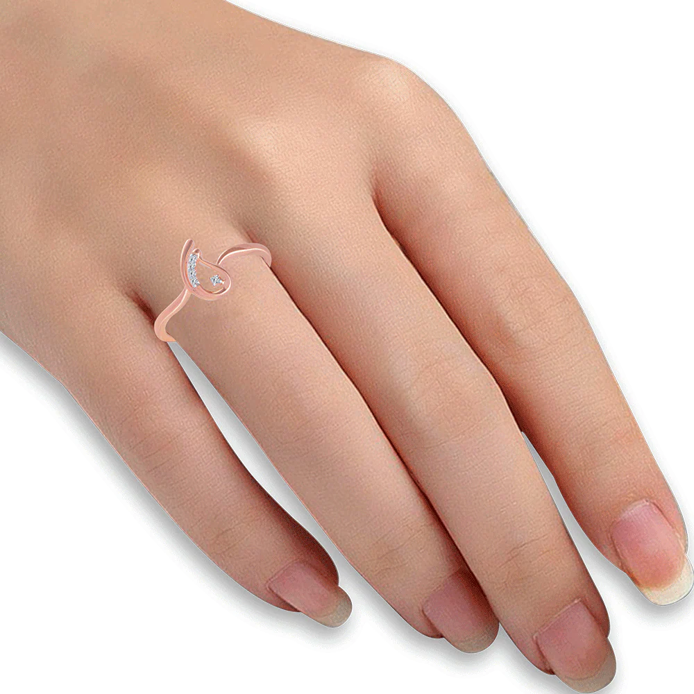 18KT (750) Rose Gold And Diamond Ring For Women - Image 4